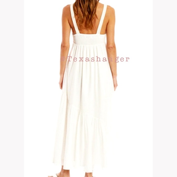 NWT La Ligne Jane Ivory Crochet Cotton Silk Tiered Midi Dress Size M Medium - Picture 5 of 13